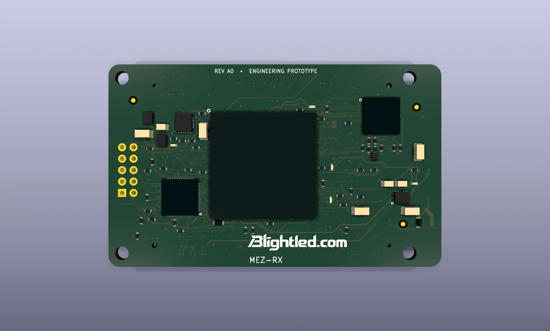 R-MZ mezzanine receiver engineering prototype board render